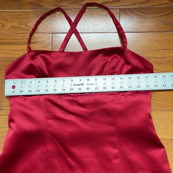 BILL LEVKOFF Dress Formal Cranberry Red Prom Wedding Straps Womens 18 - Picture 8 of 15